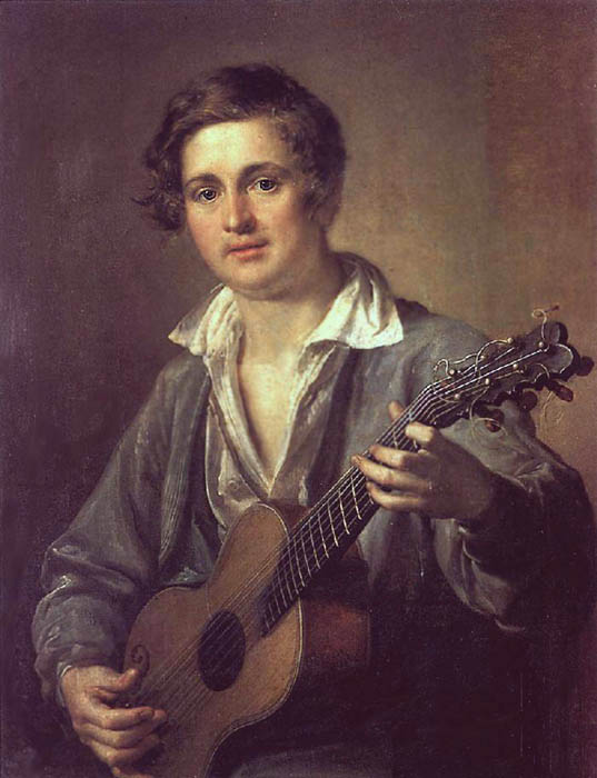 The Guitar Player, 1823, Tropinin Vasily, The Tretyakov Gallery paintings to artist of ArtRussia