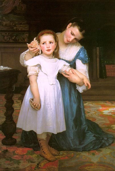 The Shell, 1871, Bouguereau Adolphe-William, Private collection paintings to artist of ArtRussia