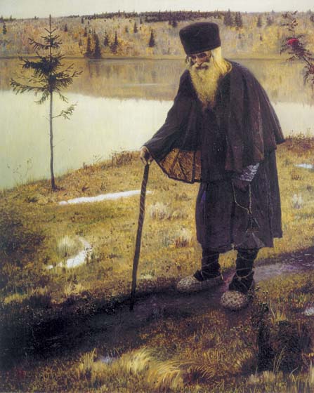 The hermit, 1889, Nesterov Mikhail, The Tretyakov Gallery, Moscow paintings to artist of ArtRussia