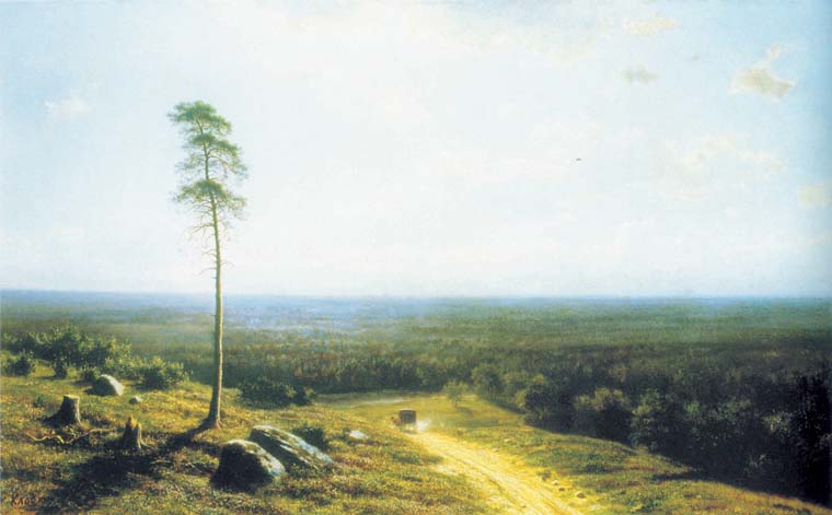 Forest far in midday, 1878, Clodt Mikhail, The Tretyakov Gallery, Moscow paintings to artist of ArtRussia
