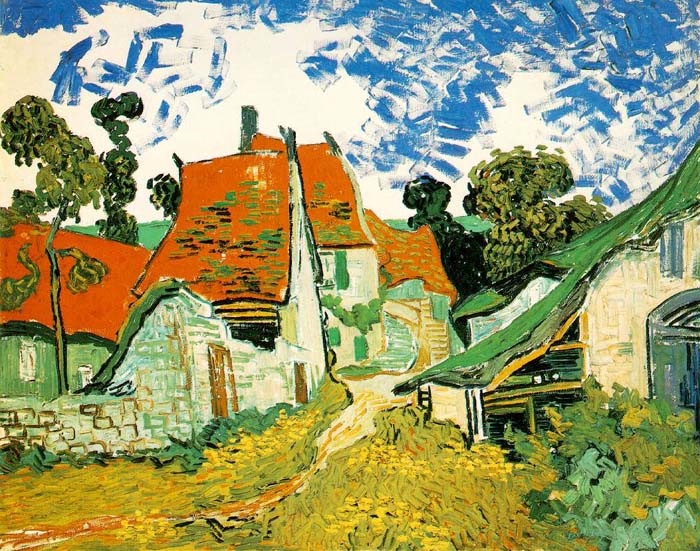 Village Street in Auvers, 1890, Van Gogh Vincent, Ateneum Art Museum, Helsinki paintings to artist of ArtRussia