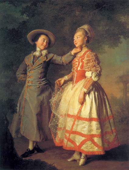 Portrait of Ekaterina Khrushcheva and Princess Ekaterina Khovanskaya, 1773, Levitsky Dmitry, The Russian Museum, St.Petersburg paintings to artist of ArtRussia