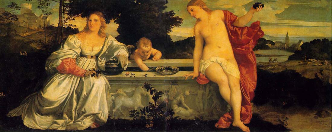 Sacred and Profane Love, 1514, Tiziano Vecellio, Galleria Borghese, Rome paintings to artist of ArtRussia