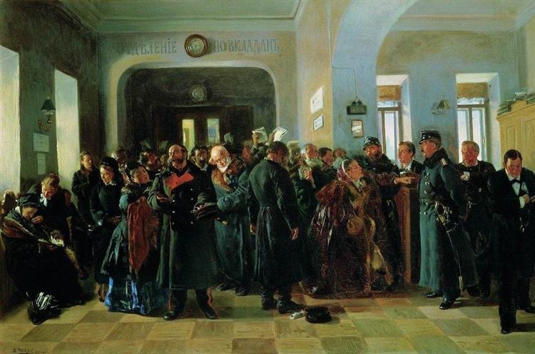 Крах банка, 1881, Маковский Владимир, Третьяковская галерея картины художника ArtRussia