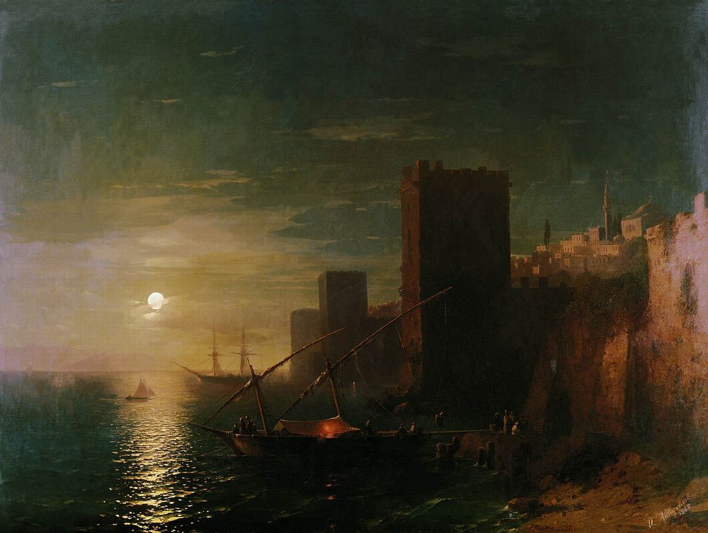 Moonlit Night in Istanbul, 1862, Aivazovskiy Ivan, National Gallery of Armenia, Yerevan paintings to artist of ArtRussia