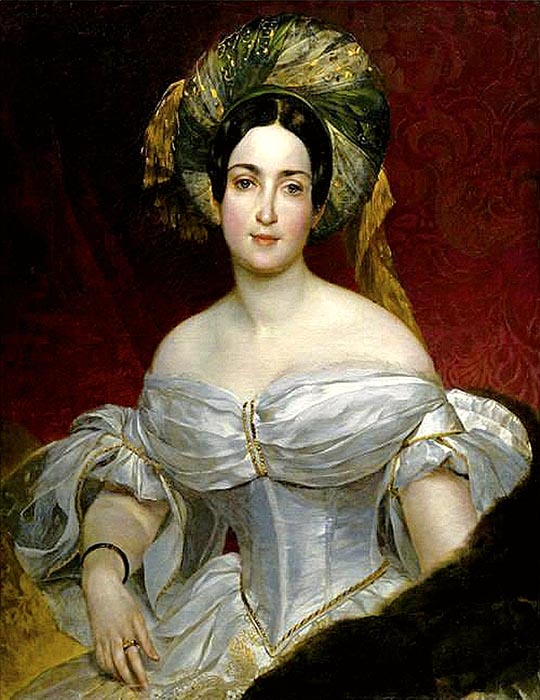 Portrait of Princess Aurora Demidova, 1837, Bryullov Karl, Konstantinovsky Palace, Strelna, St. Petersburg paintings to artist of ArtRussia