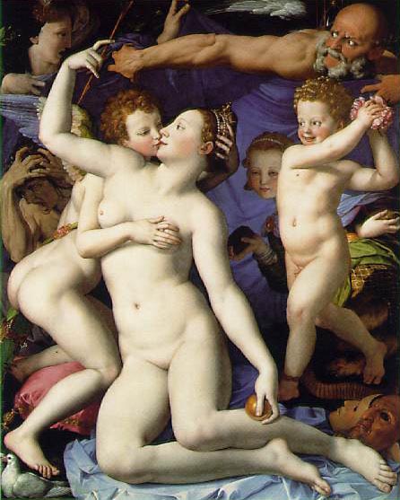 Allegory with Venus and Cupid, 1545, Bronzino Agnolo, National Gallery, London paintings to artist of ArtRussia