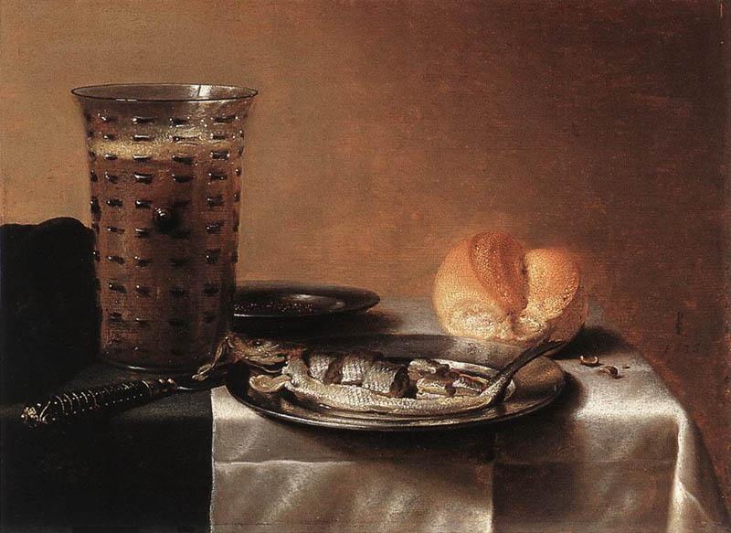 Still Life with herring, 1636, Klas Peter, Museum Boijmans Van Beuningen, Rotterdam paintings to artist of ArtRussia