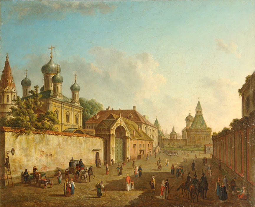 Moscow. View from the Lubyanka to the Vladimir Gate, 1800-е, Alekseev Fedor, Central Museum of AS Pushkin, St. Petersburg paintings to artist of ArtRussia