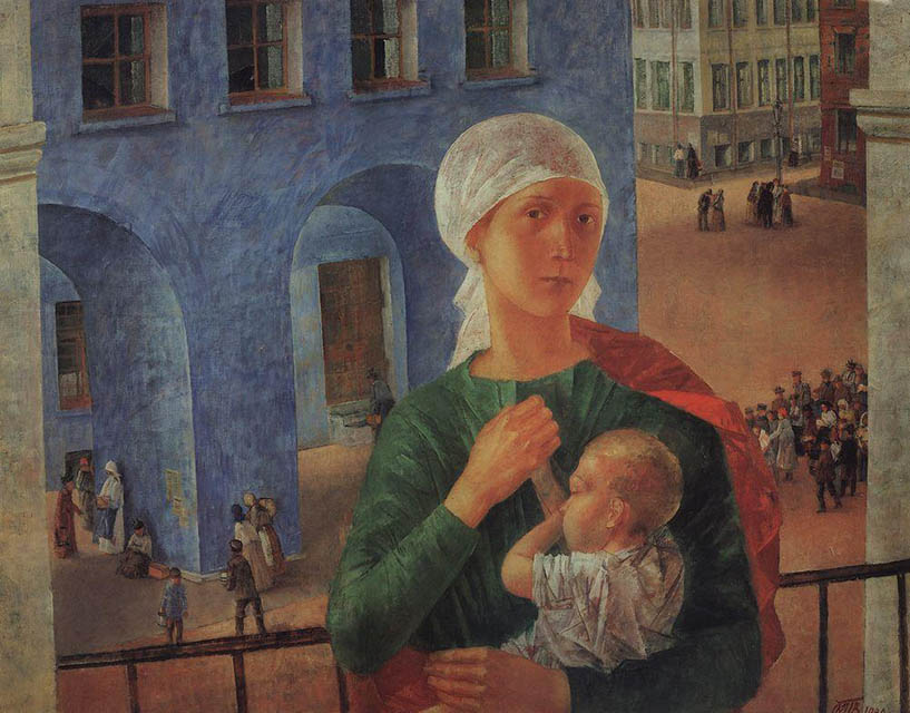 1918 in Petrograd (Petrograd Madonna), 2020, Petrov-Vodkin Kuzma, The State Tretyakov Gallery, Moscow paintings to artist of ArtRussia