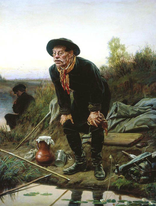 Fisherman, 1871, Perov Vasily, The Tretyakov Gallery, Moscow paintings to artist of ArtRussia