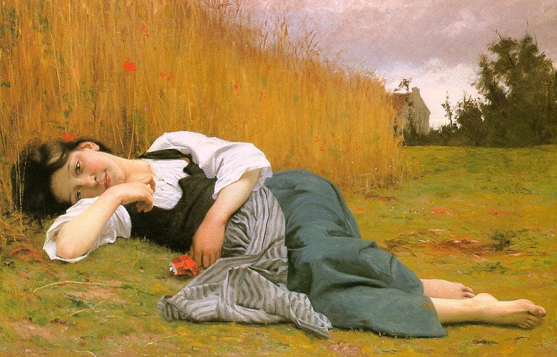 Rest In Harvest, 1865, Bouguereau Adolphe-William, Philbrook Museum of Art paintings to artist of ArtRussia