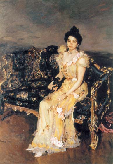 Portrait of Sofia Mihajlovna Botkina, 1899, Serov Valentin, The Russian Museum, St. Petersburg paintings to artist of ArtRussia