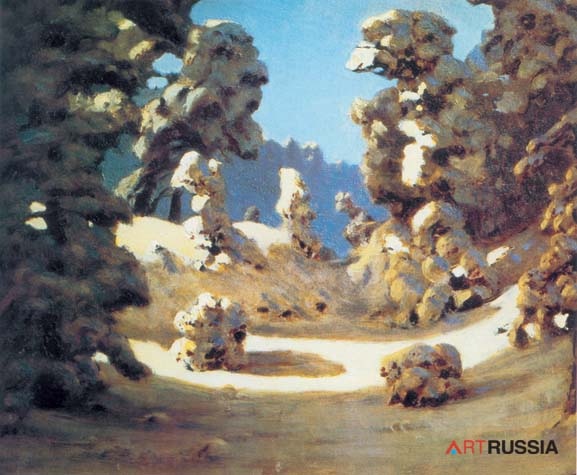 Sun spots on hoarfrost, 1890, Kuindzhi Arkhip, The Tretyakov Gallery, Moscow paintings to artist of ArtRussia