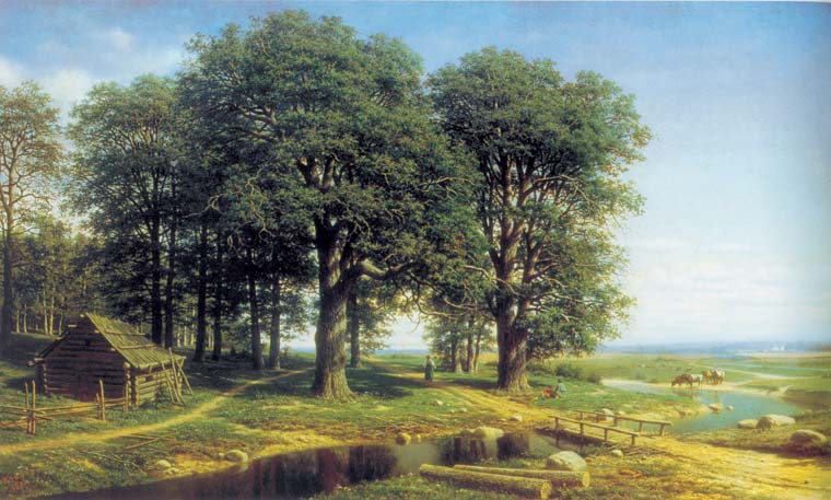 Oak grove, 1863, Clodt Mikhail, The Tretyakov Gallery, Moscow paintings to artist of ArtRussia