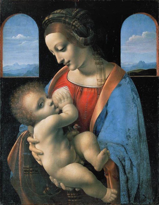 Madonna Litta, 1491, Vinci Leonardo da, Hermitage, St. Petersburg paintings to artist of ArtRussia