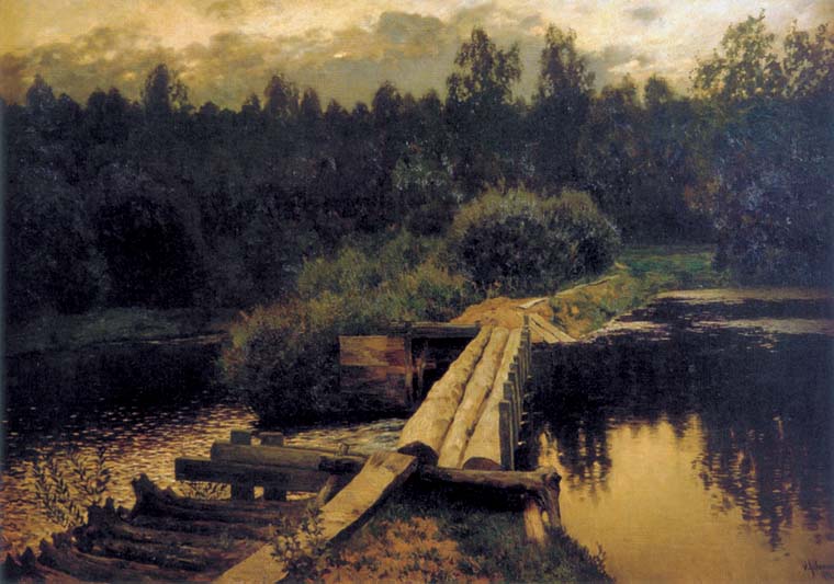 At the pool, 1892, Levitan Isaac, The Tretyakov Gallery, Moscow paintings to artist of ArtRussia
