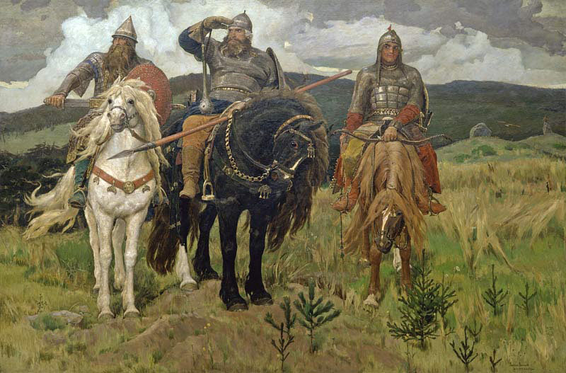 Warrior Knights, 1898, Vasnetsov Viktor, The Tretyakov Gallery, Moscow paintings to artist of ArtRussia