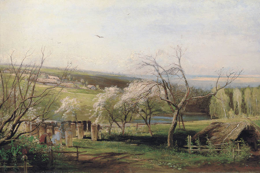 Сельский вид, 1867, Саврасов Алексей, Третьяковская галерея картины художника ArtRussia