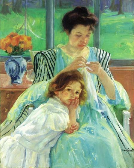 Young mom, 1900, Cassatt Mary, Metropolitan Museum of Art, New York paintings to artist of ArtRussia