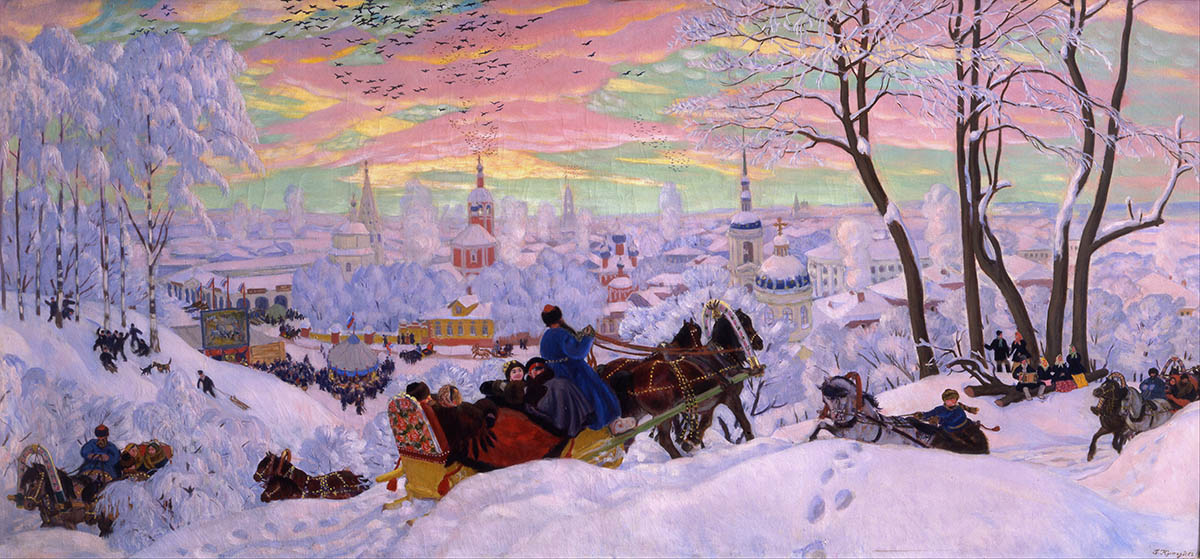 Масленица, 1916, Кустодиев Борис, Государственный Русский музей, Санкт-Петербург картины художника ArtRussia