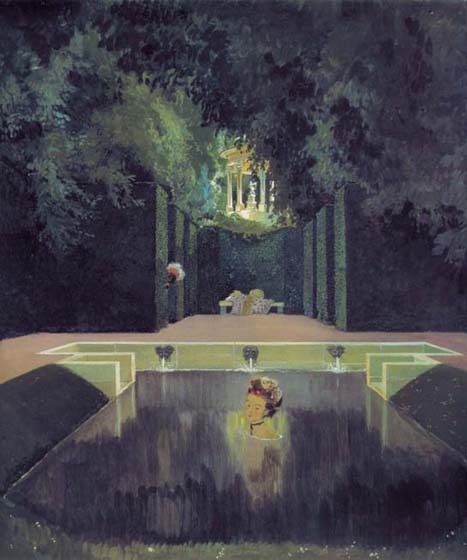 Marchioness`s swimming bath, 1906, Benois Alexandre, The Tretyakov Gallery, Moscow paintings to artist of ArtRussia