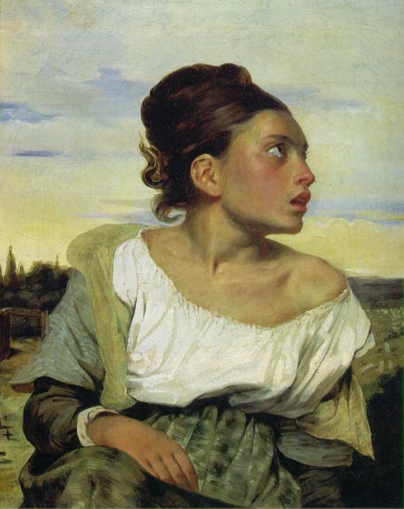 Девушка-сирота на кладбище, 1824, Делакруа Эжен, Лувр, Париж картины художника ArtRussia