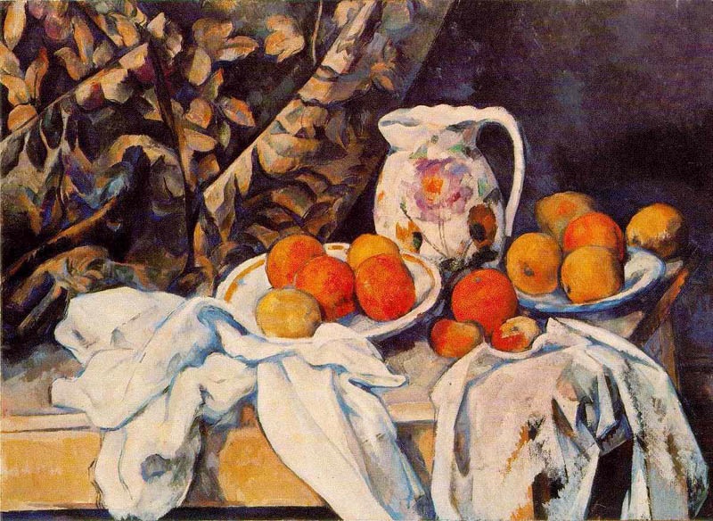 Still Life with Jug and drapery, 1899, Cezanne Paul, Hermitage, St. Petersburg paintings to artist of ArtRussia