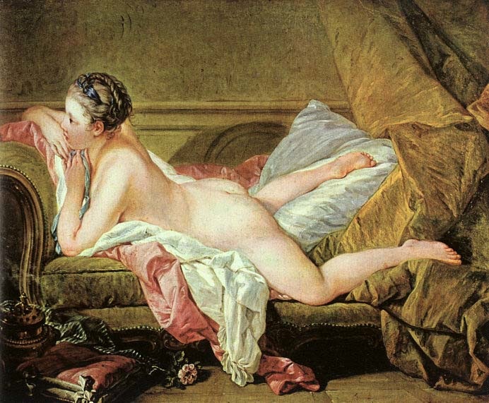 Nude on the sofa, 1752, Boucher Francois, Alte Pinakothek, Munich paintings to artist of ArtRussia