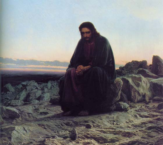 Christ in the Wilderness, 1872, Kramskoy Ivan, The Tretyakov Gallery, Moscow paintings to artist of ArtRussia