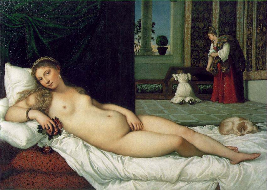 Venus of Urbino, 1538, Tiziano Vecellio, Uffizi Gallery, Florence paintings to artist of ArtRussia