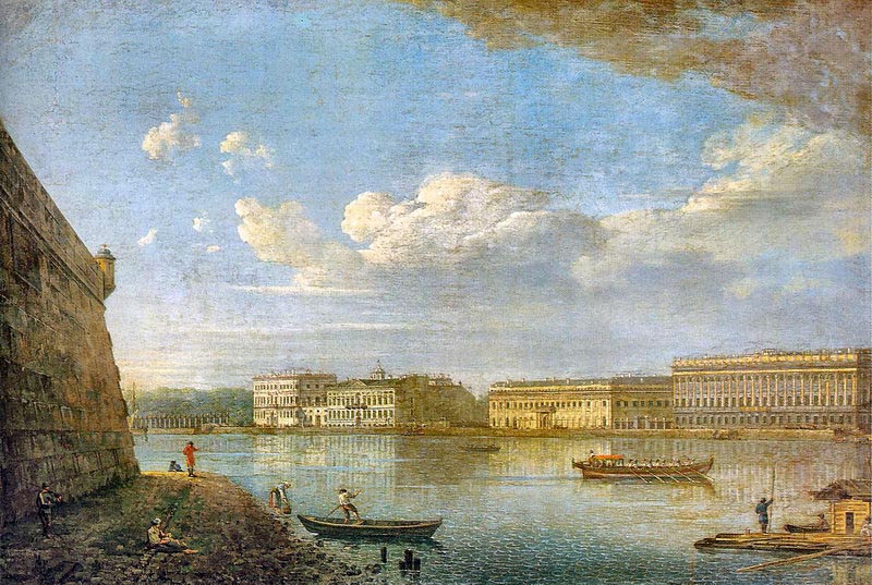 View of the Palace Embankment from the Peter and Paul Fortress, 1794, Alekseev Fedor, The State Tretyakov Gallery paintings to artist of ArtRussia