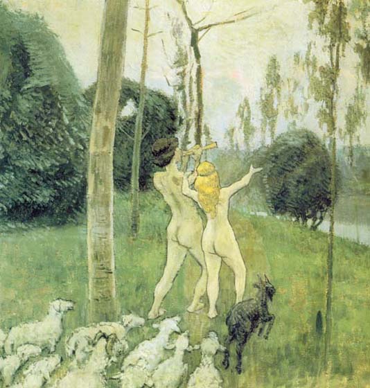 Dafnis and Hloya, 1901, Borisov-Musatov Victor, Private collection paintings to artist of ArtRussia