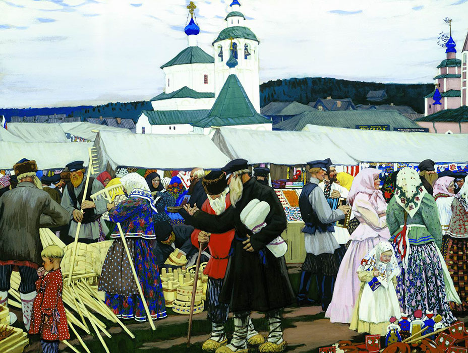Fair, 1906, Kustodiev Boris, State Tretyakov Gallery, Moscow paintings to artist of ArtRussia