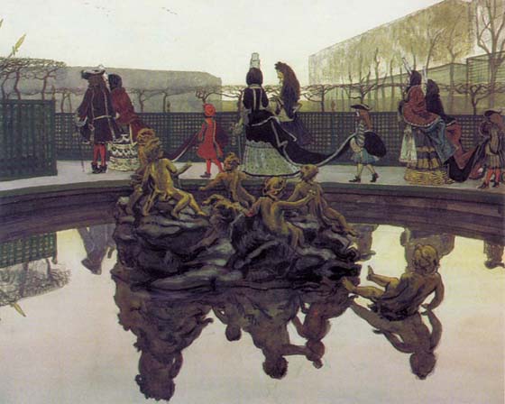 King is walking, 1906, Benois Alexandre, The Tretyakov Gallery, Moscow paintings to artist of ArtRussia
